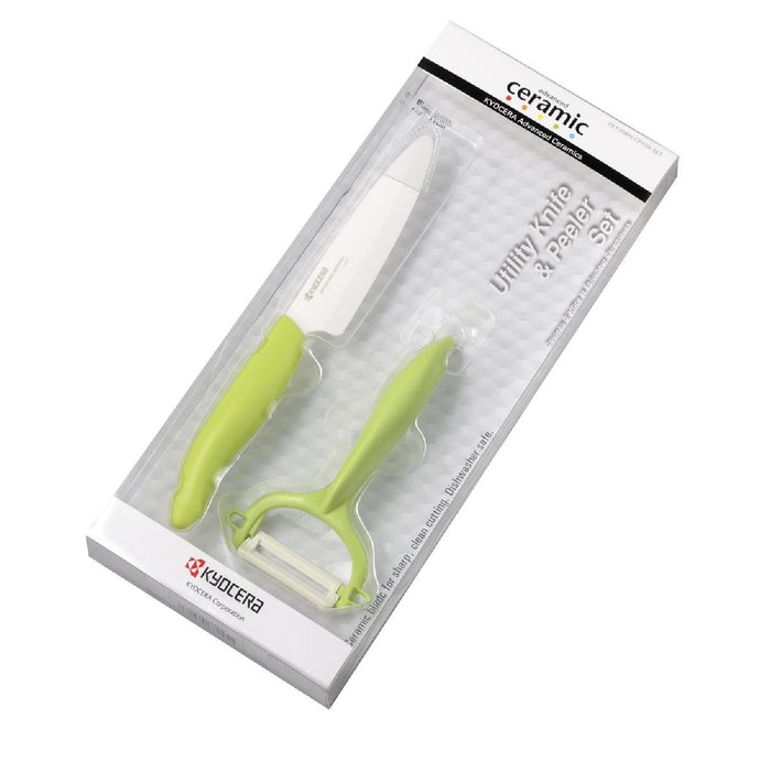 KYOCERA GEN GREEN Starter Set: Obst-und Gemüsemesser mit Schäler
