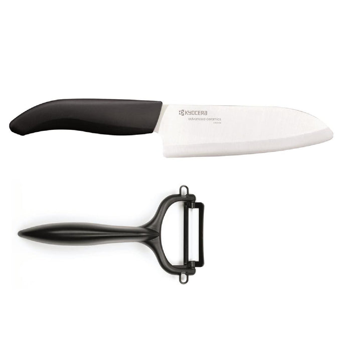 KYOCERA GEN Cut & Peel Set: Santoku-Keramikmesser mit Schäler