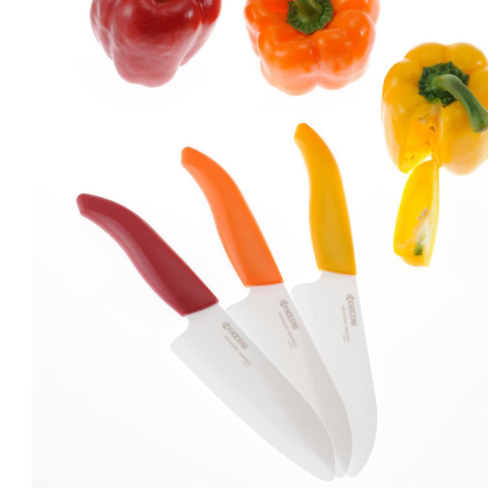 KYOCERA GEN RED Cut & Peel Set: Santoku-Keramikmesser mit Schäler