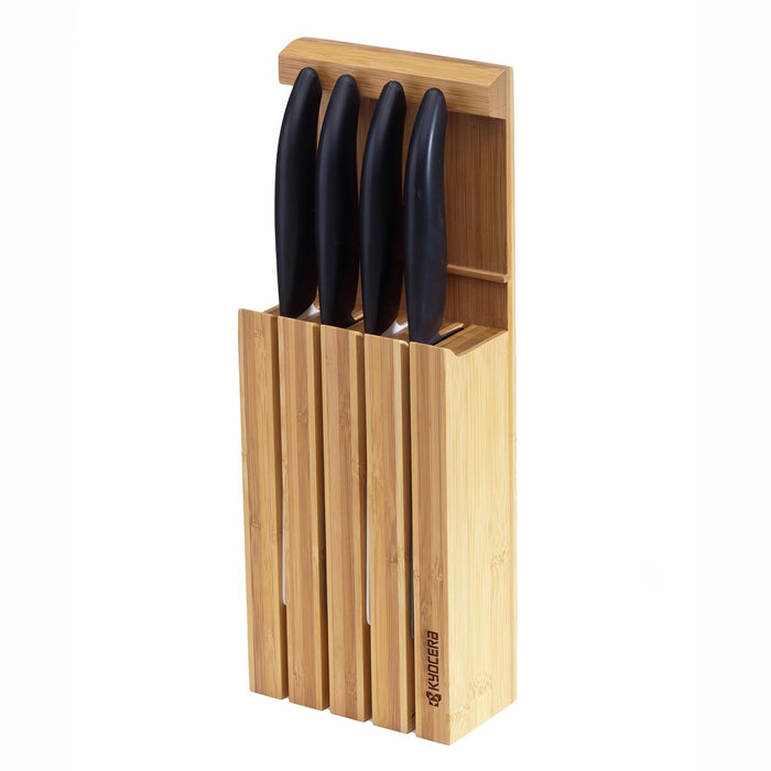 KYOCERA 3in1 Bambus-Messerblock für bis zu 4 Messer