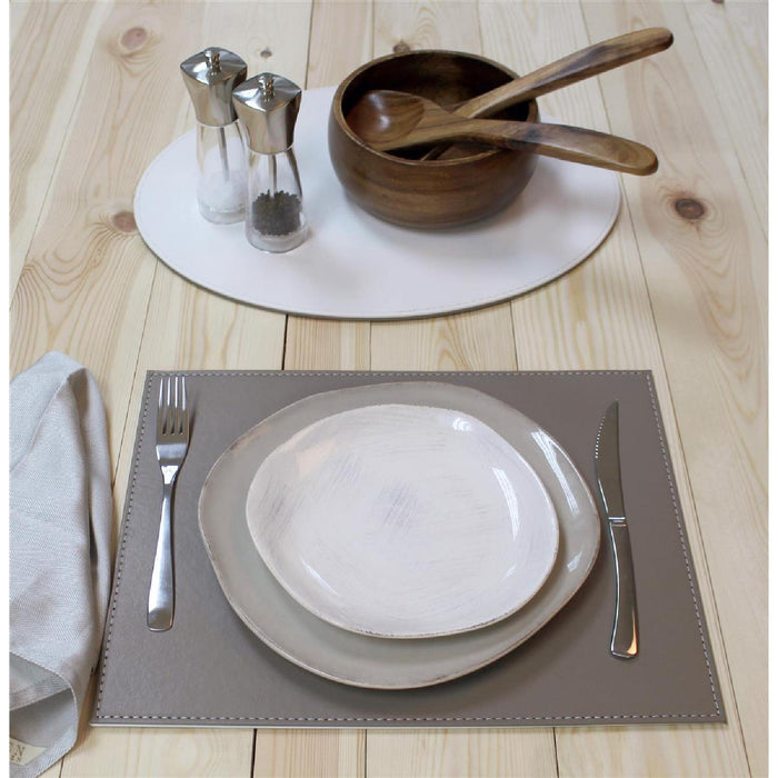 FREEFORM DUO - Platzset rechteckig, Taupe/Weiß