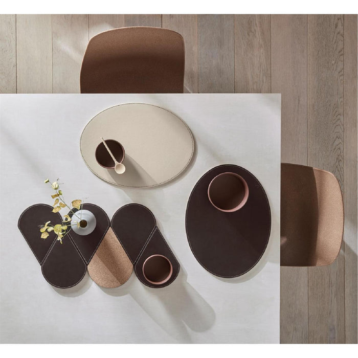 FREEFORM DUO - Platzset oval, Schokobraun/Creme
