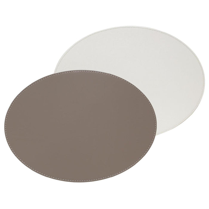 FREEFORM DUO - Platzset oval, Taupe/Weiß