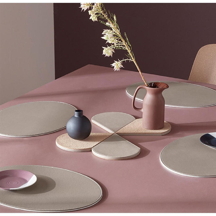 FREEFORM DUO - Platzset oval, Taupe/Weiß