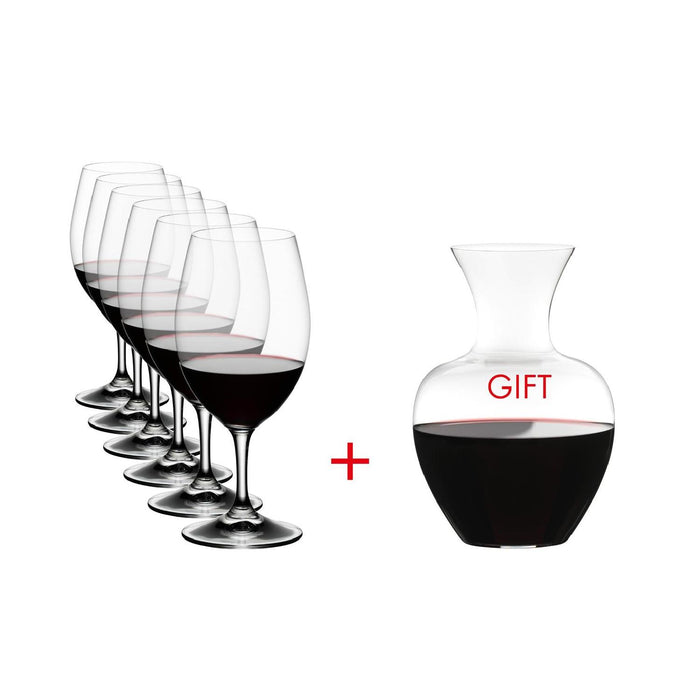 Riedel OUVERTURE + GIFT (6X OUVERTURE MAGNUM + 1X RIEDEL APPLE DEKANTER)