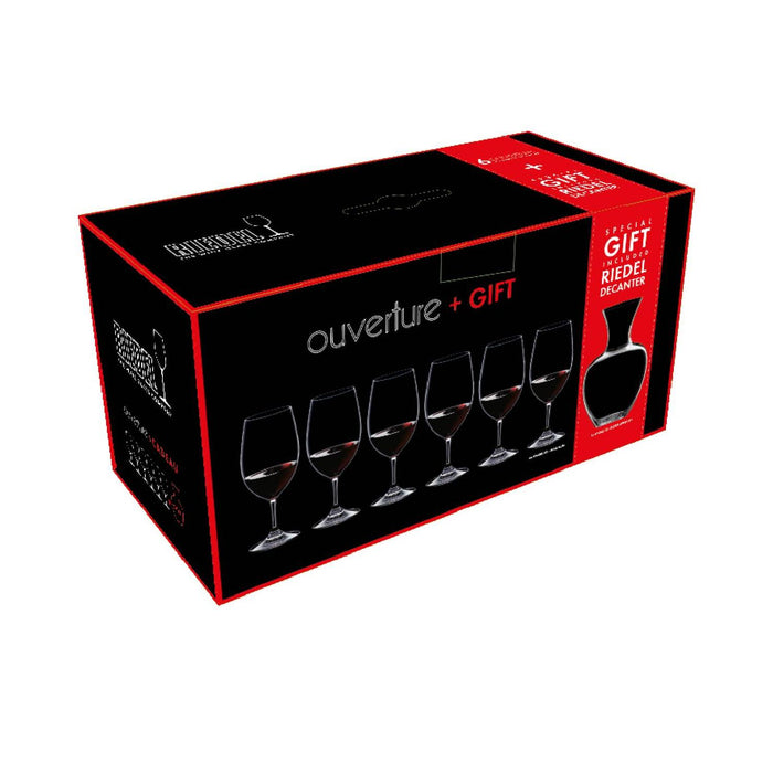 Riedel OUVERTURE + GIFT (6X OUVERTURE MAGNUM + 1X RIEDEL APPLE DEKANTER)