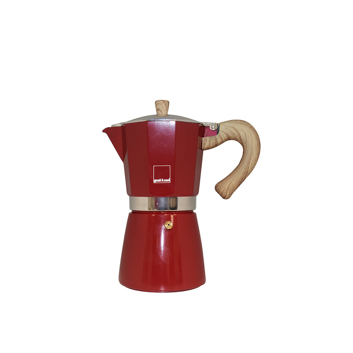 GNALI & ZANI Venezia - Espressokocher, rot, 3 Tassen