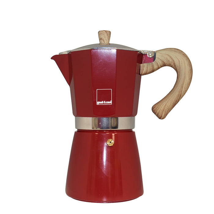 GNALI & ZANI Venezia - Espressokocher, rot, 9 Tassen
