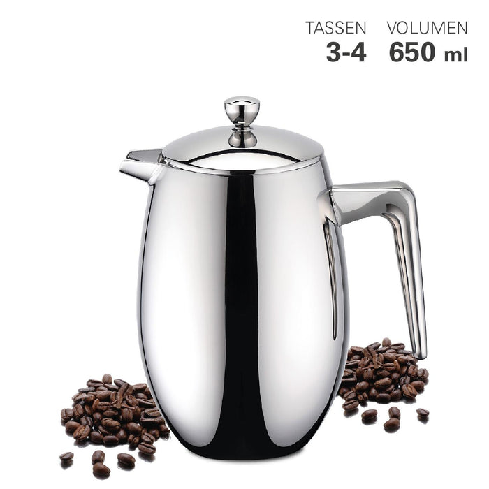 Weis Pressfilterkanne Edelstahl doppelw. brilliant 0,65 L