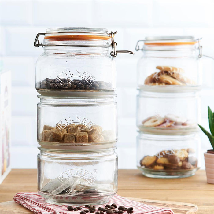 KILNER Stapelbare Vorratsgläser im 3er Set