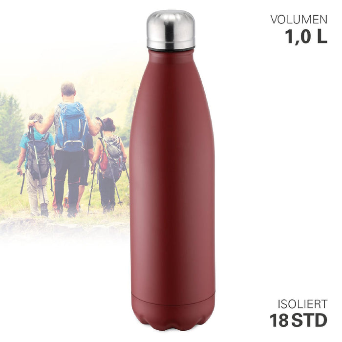 Weis Thermoflasche vakuumisoliert rot 1000 ml