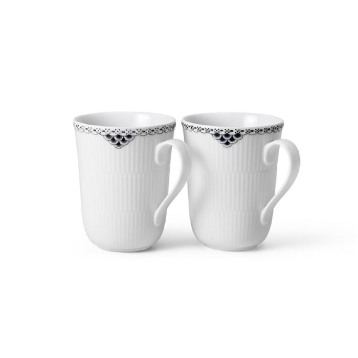Royal Copenhagen Black Lace Tasse 33 cl, 2er Set