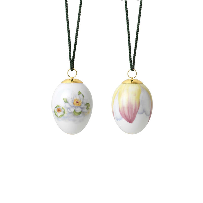 Royal Copenhagen Frühling Osterei - Seerosenknospen und Blüten 6 cm, 2 St.