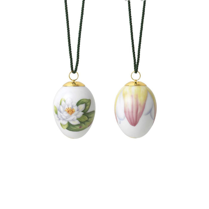 Royal Copenhagen Frühling Osterei - Seerosenknospen und Blüten 6 cm, 2 St.