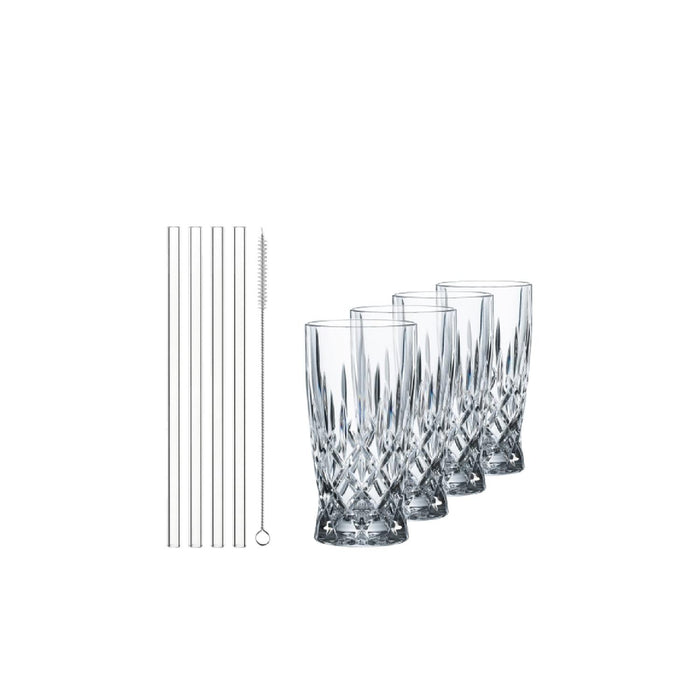 Nachtmann Noblesse Latte Macchiato + Glastrinkhalme