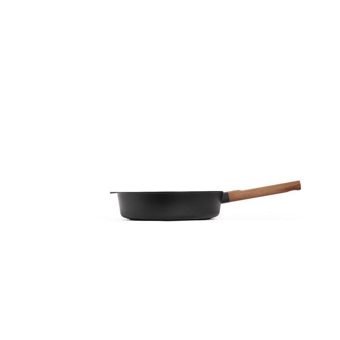 Woll, Eco Logic Induktion, Guss-Hochrandpfanne, fester Holzstiel Ø 28 cm, 7 cm hoch, 3,5 Liter
