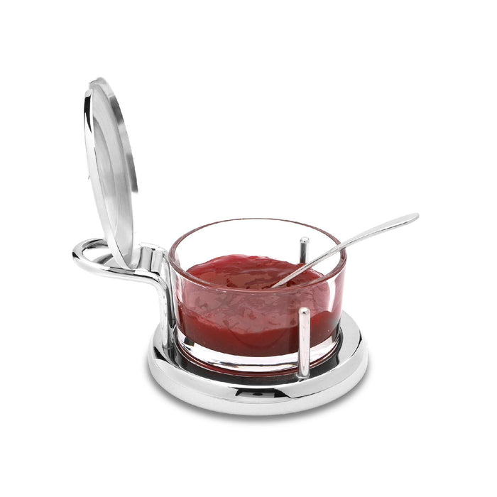 Weis Parmesan-/Marmeladendose mit Löffel