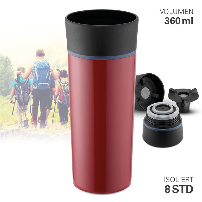 Weis Thermobecher vakuumisoliert rot 360 ml