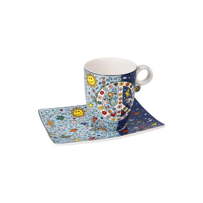 Goebel James Rizzi Give Peace a Chance Künstlertasse mit Untertasse