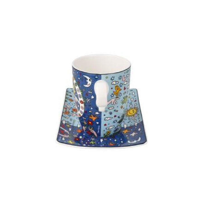 Goebel James Rizzi Give Peace a Chance Künstlertasse mit Untertasse