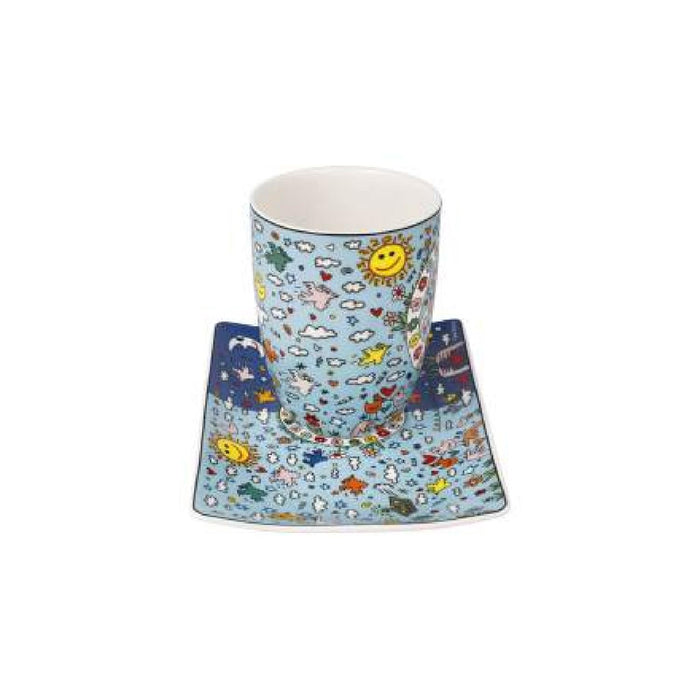 Goebel James Rizzi Give Peace a Chance Künstlertasse mit Untertasse