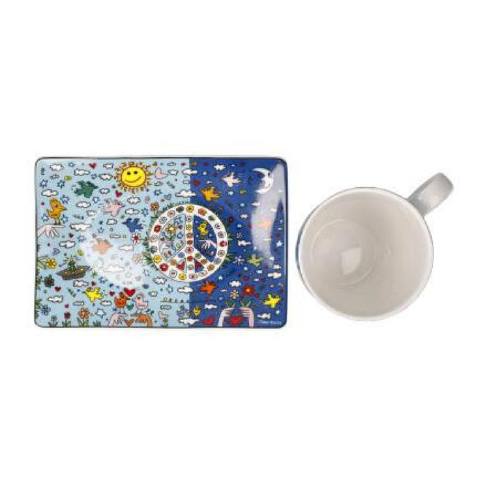 Goebel James Rizzi Give Peace a Chance Künstlertasse mit Untertasse