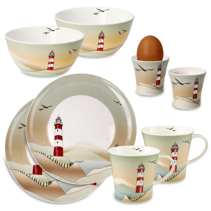 Goebel Scandic Home Wohnaccessoires Lighthouse - Frühstücksset - Geschenk Set