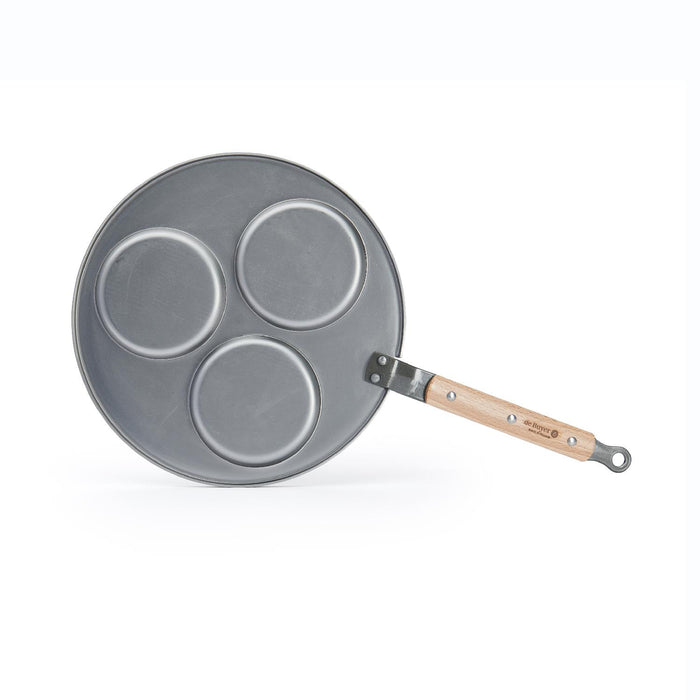 De Buyer PFANNE 3 BLINIS MINERAL B BOIS Ø 27CM