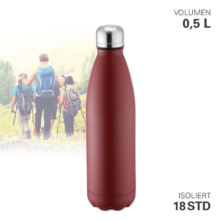 Weis Thermoflasche vakuumisoliert rot 500 ml