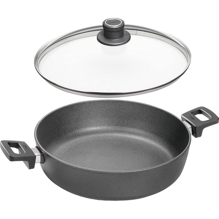 Woll, Guss-Kasserolle mit Glasdeckel, rund Nowo Titanium, für Induktion, Seitengriffe eckig 32 cm