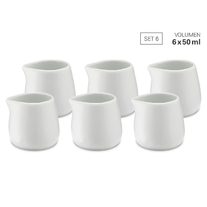 Milchgießer 50 ml - Set 6 aus Porzellan