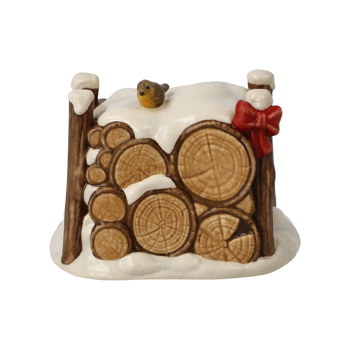 Goebel Winterlicher Holzstapel Figur