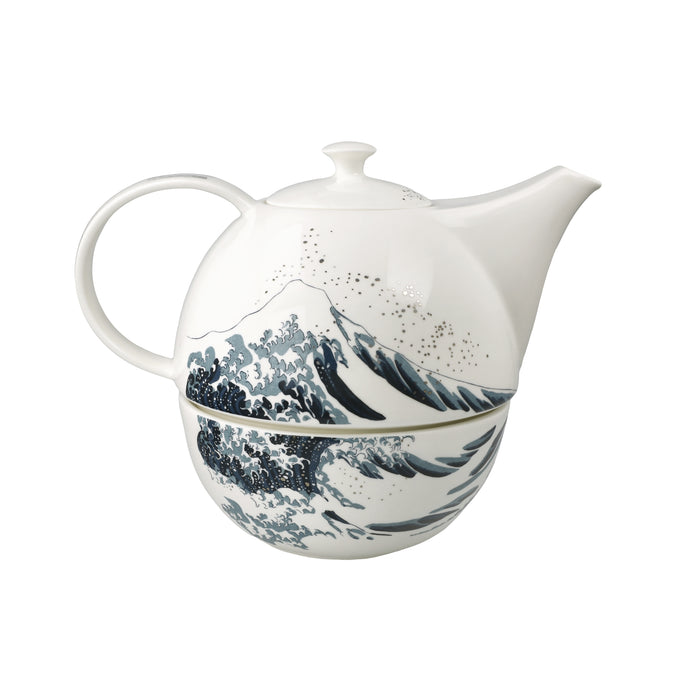 Goebel Hokusai- Die Große Welle Teekanne mit Stövchen