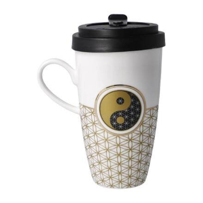 Goebel Yin Yang Lotus - "Blume des Lebens weiß" - Mug To Go