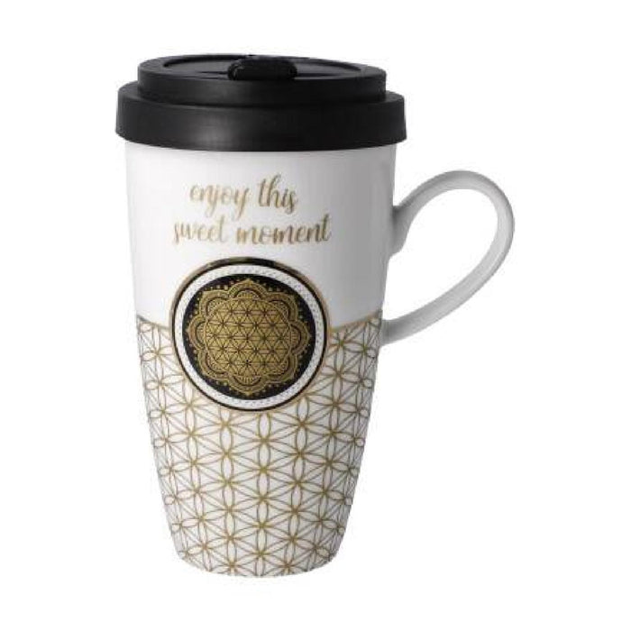 Goebel Yin Yang Lotus - "Blume des Lebens weiß" - Mug To Go