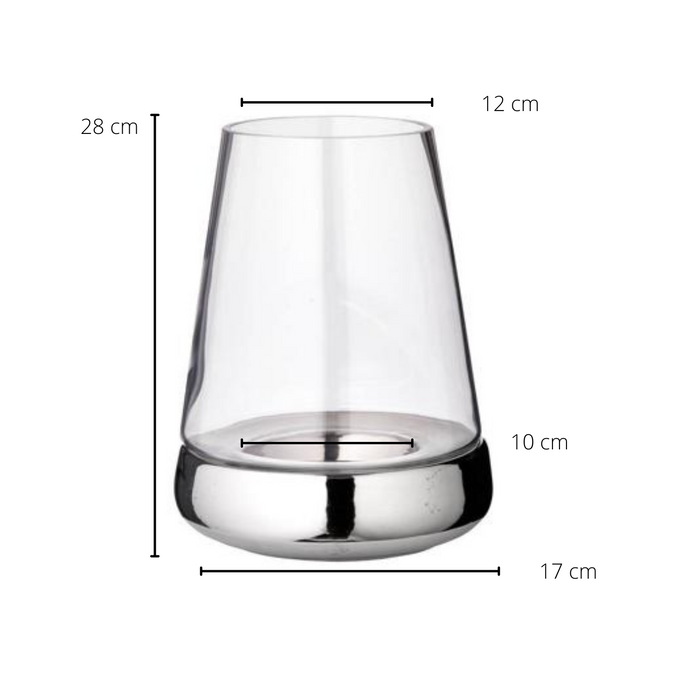 EDZARD Windlicht Bora glatt H 28 cm