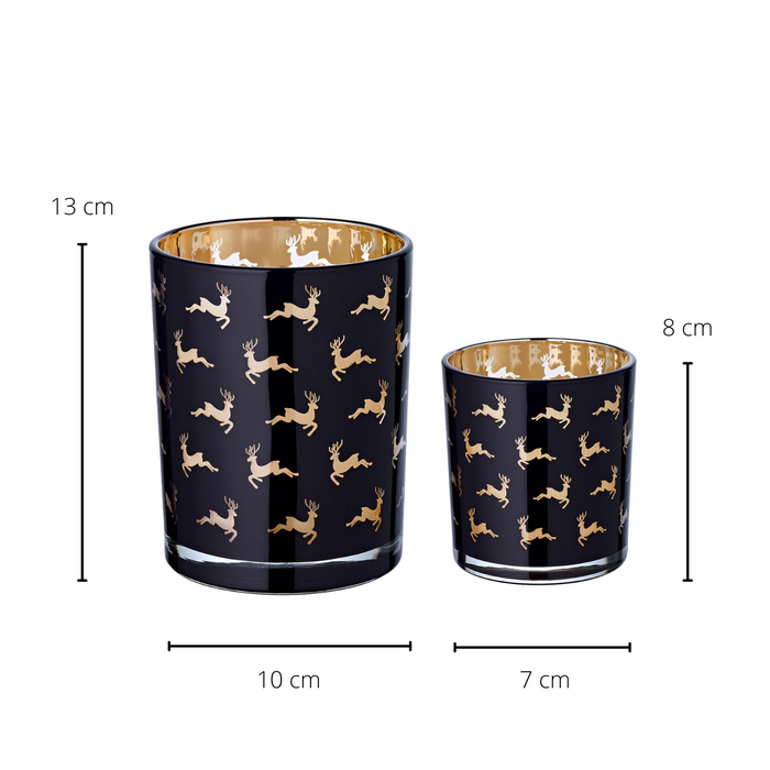 EDZARD Teelicht 2er Set Luna Ø 7/10 cm, H 8/13 cm