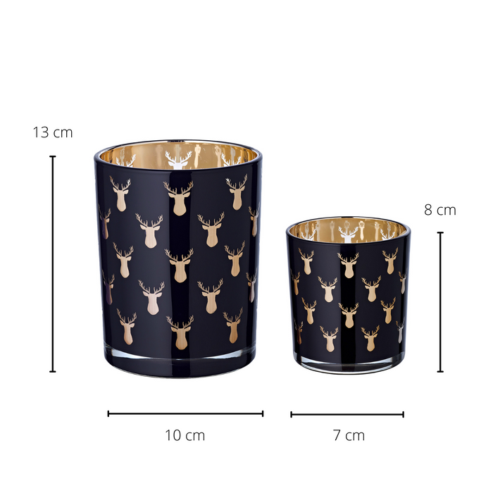 EDZARD Teelicht 2er Set ROSY Ø 7/10 cm, H 8/13 cm