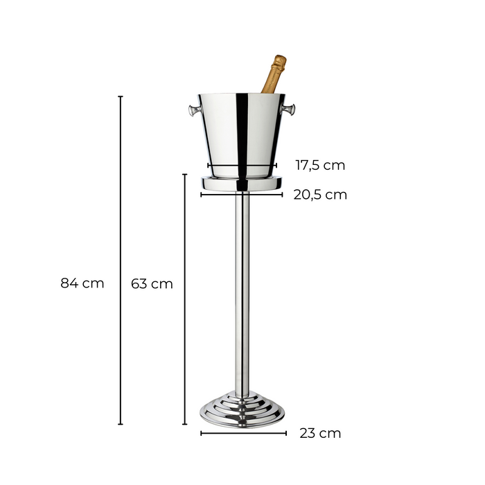 EDZARD Sektkühler Sevilla mit Ständer glatt H 83 cm