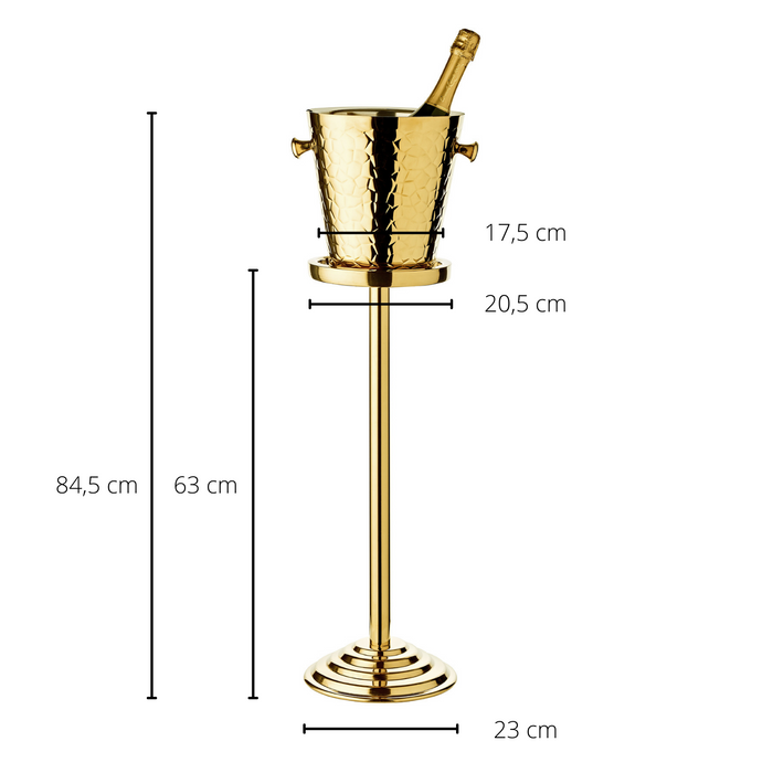 EDZARD Sektkühler Capri mit Ständer in gold H 83cm