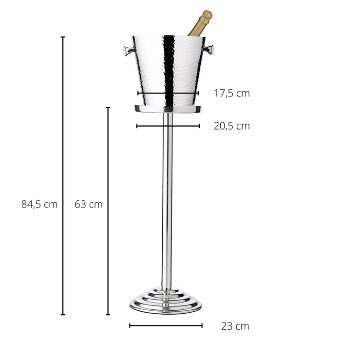 EDZARD Sektkühler Capri mit Ständer gehämmert H 83cm