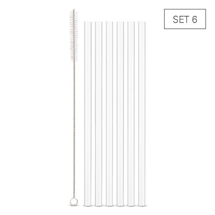 Weis Trinkhalme Glas für Smoothies - Set 6 + Bürste