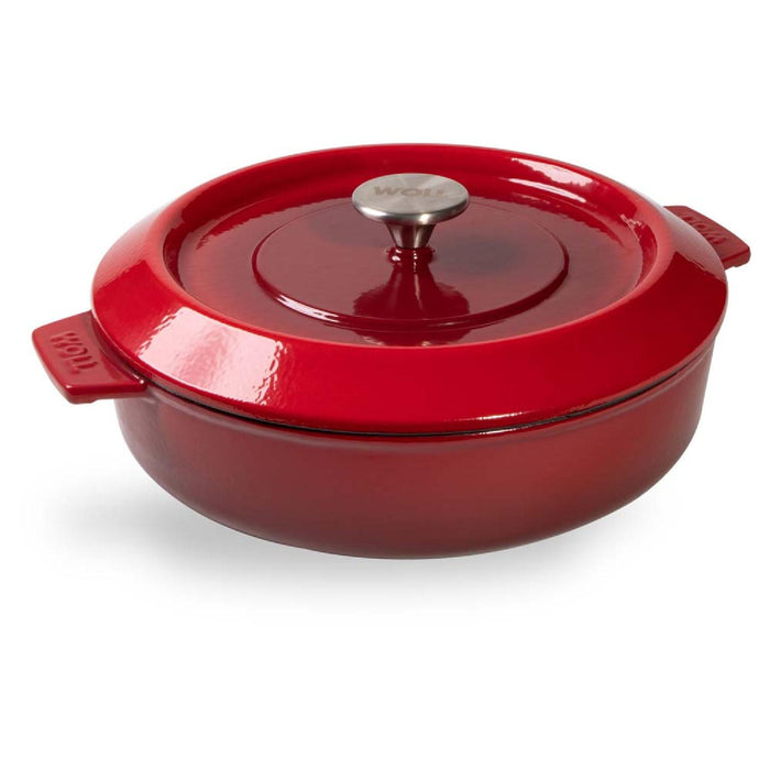 Woll, Iron, Kasserole mit Deckel, Chili Red Ø 28 cm, 7 cm hoch, 3,7 Liter