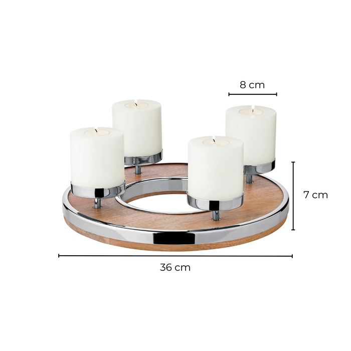 EDZARD Adventskranz Mangoholz Jale Ø 36cm