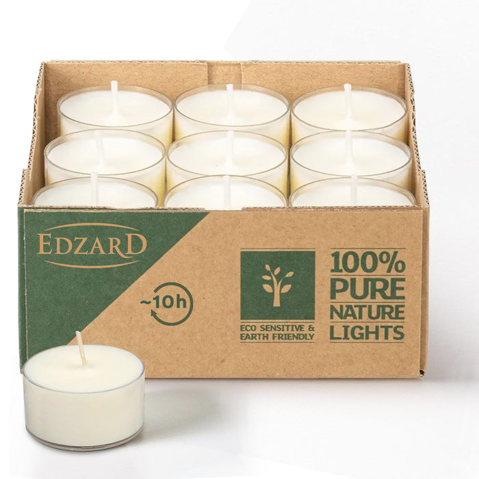 EDZARD 18 Teelichter Natural, Raps, eco-friendly