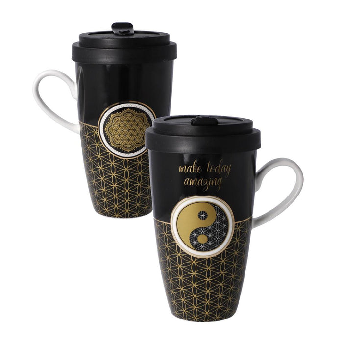 Goebel Yin Yang Lotus - " schwarz" - Mug To Go
