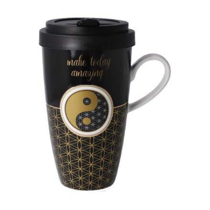 Goebel Yin Yang Lotus - " schwarz" - Mug To Go