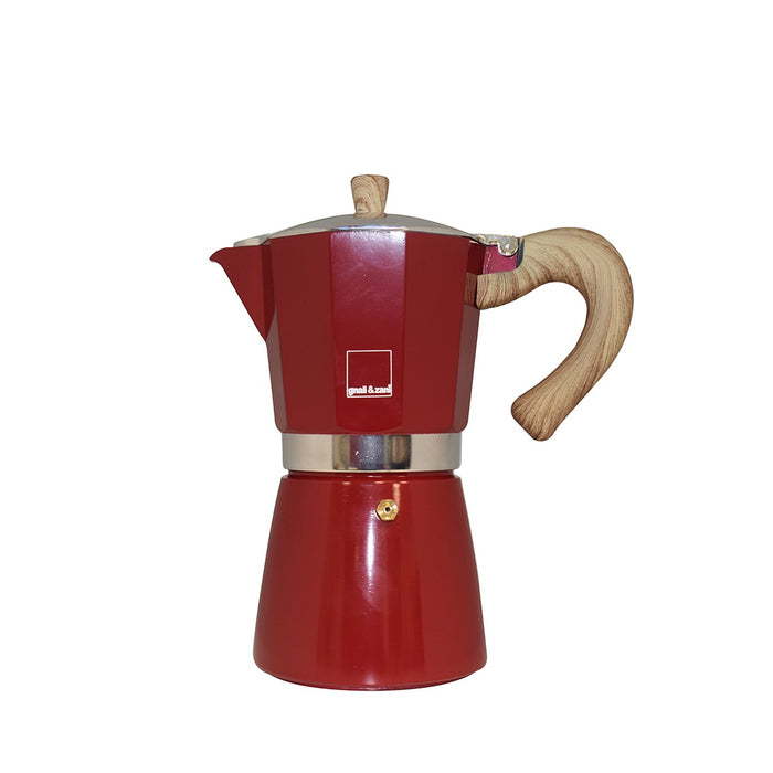 GNALI & ZANI Venezia - Espressokocher, rot, 6 Tassen
