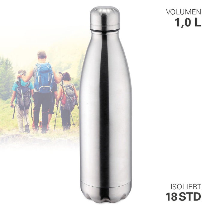 Weis Thermoflasche vakuum 1000 ml Edelstahl