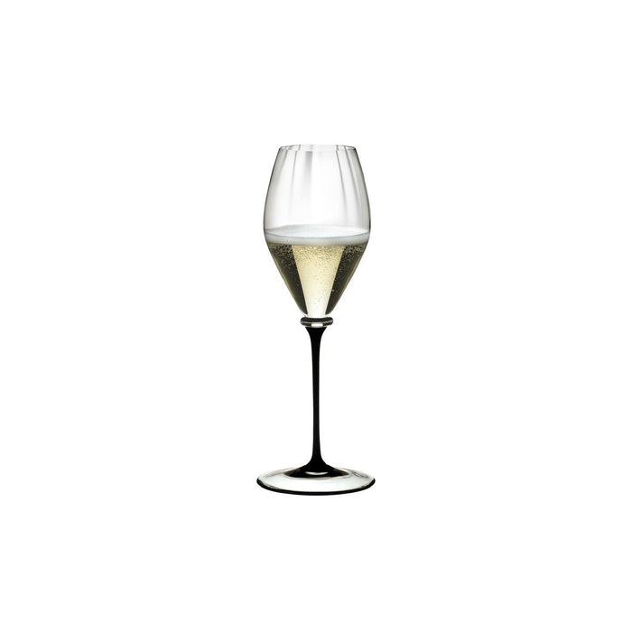 RIEDEL Fatto A Mano Performance Champagnerglas - Schwarzer Stiel